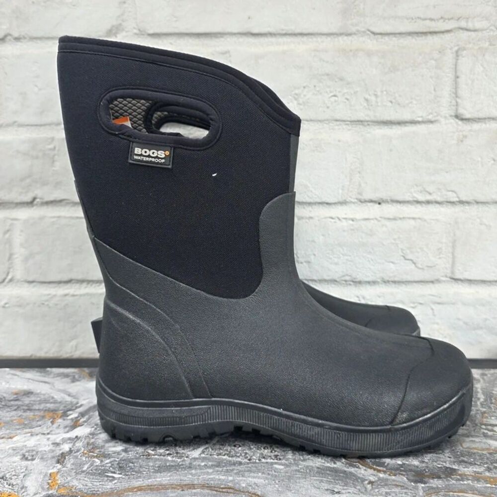 Bogs Mens Ultra Mid Waterproof Winter Rain Boots Black Size 10